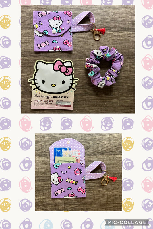 Keychain wallet and matching scrunchie set