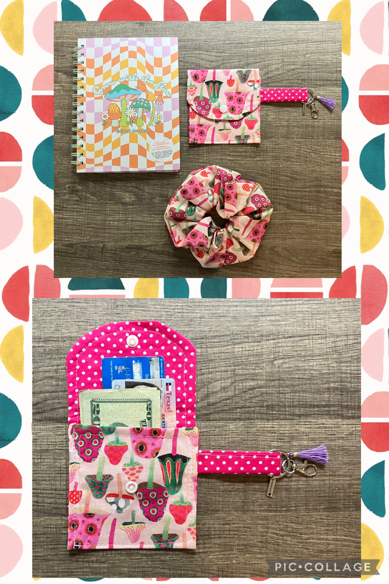 Keychain wallet and scrunchie set